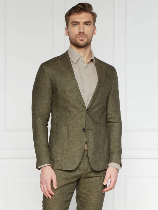 Zdjęcie produktu Joop! Lniana marynarka Hoverest | Slim Fit oliwkowy