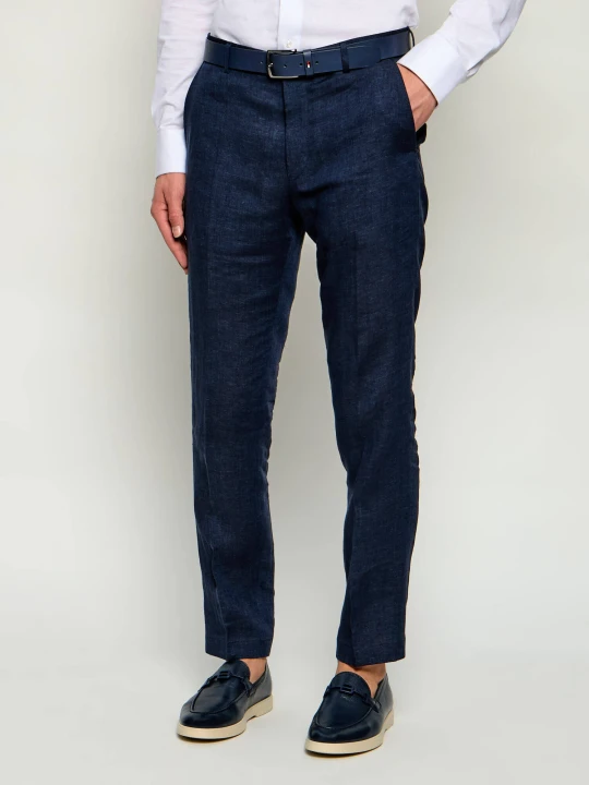 Zdjęcie produktu Joop! Lniane spodnie chino Hank | Slim Fit granatowy