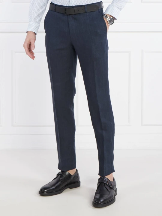 Zdjęcie produktu Joop! Lniane spodnie chino JT-18Hank | Slim Fit granatowy