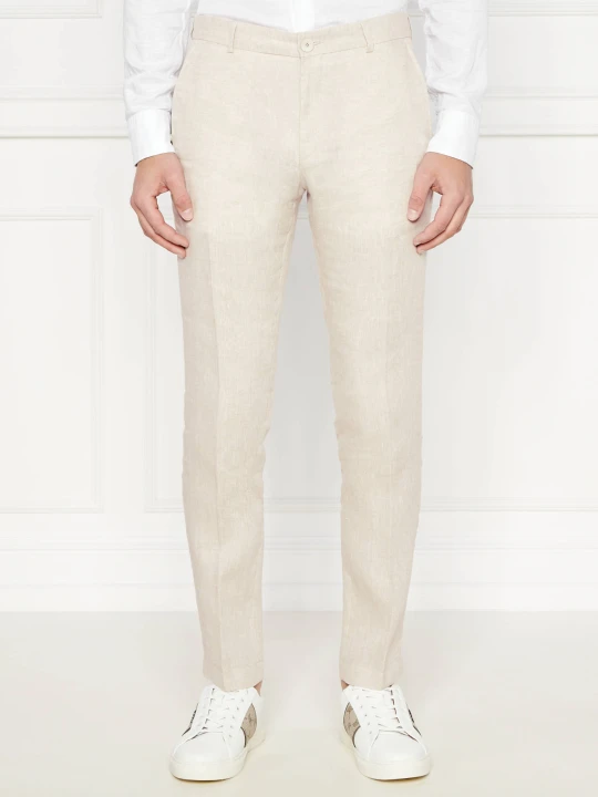 Zdjęcie produktu Joop! Lniane spodnie chino JT-18Hank | Slim Fit beżowy