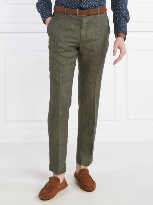 Zdjęcie produktu Joop! Lniane spodnie JT-18Hank | Slim Fit khaki