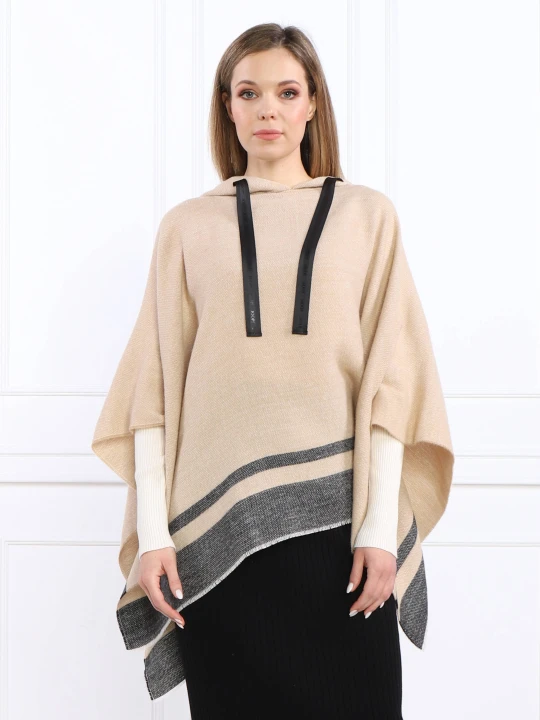 Zdjęcie produktu Joop! Ponczo | Relaxed fit | z dodatkiem wełny beżowy