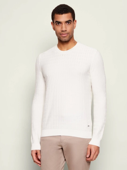 Zdjęcie produktu Joop! Sweter JK-01Welmo | Slim Fit | mercerised biały