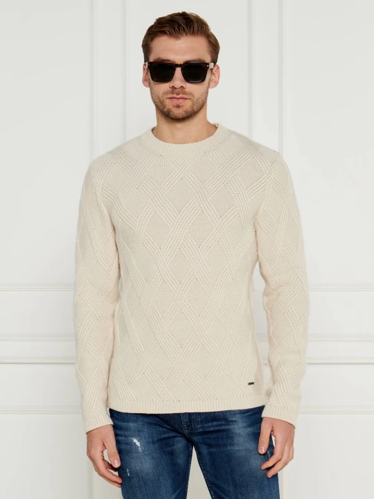 Zdjęcie produktu Joop! Sweter JK-28Diamondo | Modern fit | z dodatkiem wełny i kaszmiru beżowy