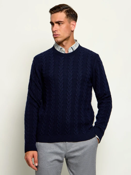 Zdjęcie produktu Joop! Sweter Levignor | Regular Fit | z dodatkiem wełny i kaszmiru granatowy