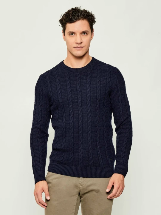 Zdjęcie produktu Joop! Sweter Levior | Modern fit | z dodatkiem wełny i kaszmiru granatowy