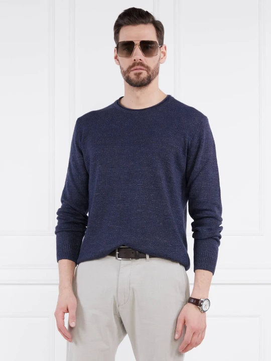 Zdjęcie produktu Joop! Sweter Mendor | Regular Fit | z dodatkiem lnu granatowy