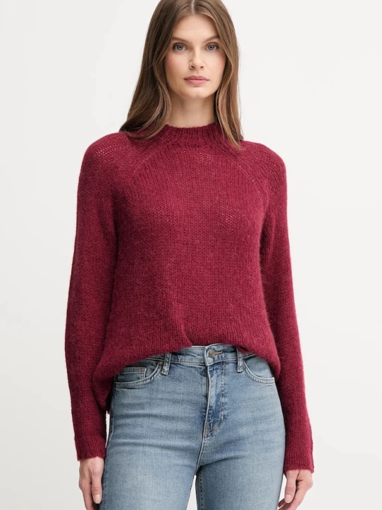 Zdjęcie produktu Joop! sweter z dodatkiem wełny bordowy