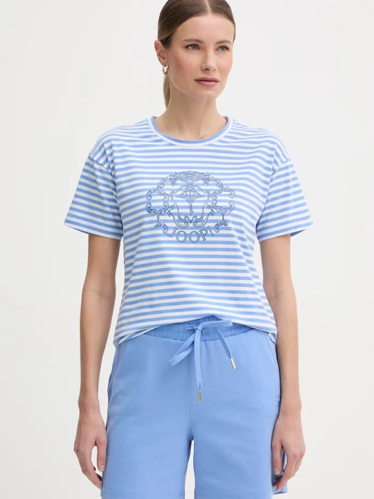 Zdjęcie produktu Joop! t-shirt damski bawełniany z elastanem niebieski