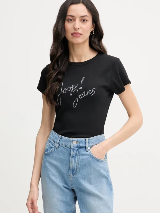 Zdjęcie produktu Joop! T-shirt damski bawełniany z elastanem czarny