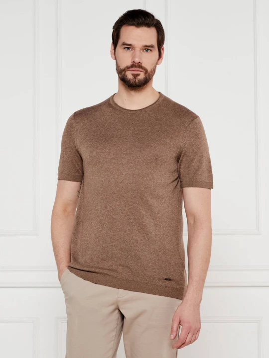Zdjęcie produktu Joop! T-shirt Marosor | Modern fit | z dodatkiem lnu brązowy