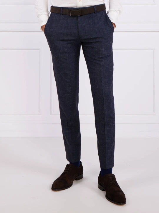 Zdjęcie produktu Joop! Wełniane spodnie 17 JT-34Blayr-STR12 | Slim Fit | z dodatkiem lnu granatowy