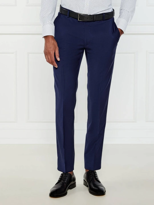 Zdjęcie produktu Joop! Wełniane spodnie Blayr-STR12 | Slim Fit chabrowy