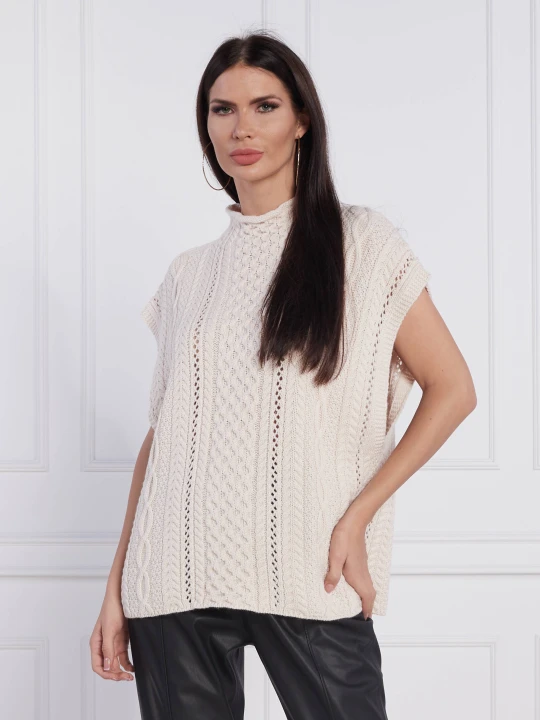 Zdjęcie produktu Joop! Wełniany bezrękawnik | Relaxed fit pudrowy róż