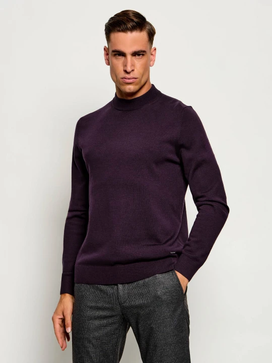 Zdjęcie produktu Joop! Wełniany półgolf Davide | Modern fit bordowy