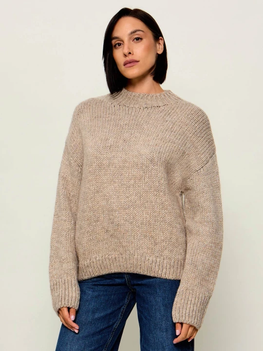 Zdjęcie produktu Joop! Wełniany półgolf Kouli | Relaxed fit beżowy