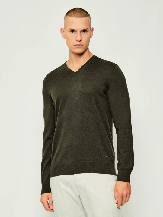 Zdjęcie produktu Joop! Wełniany sweter Damien | Modern fit oliwkowy