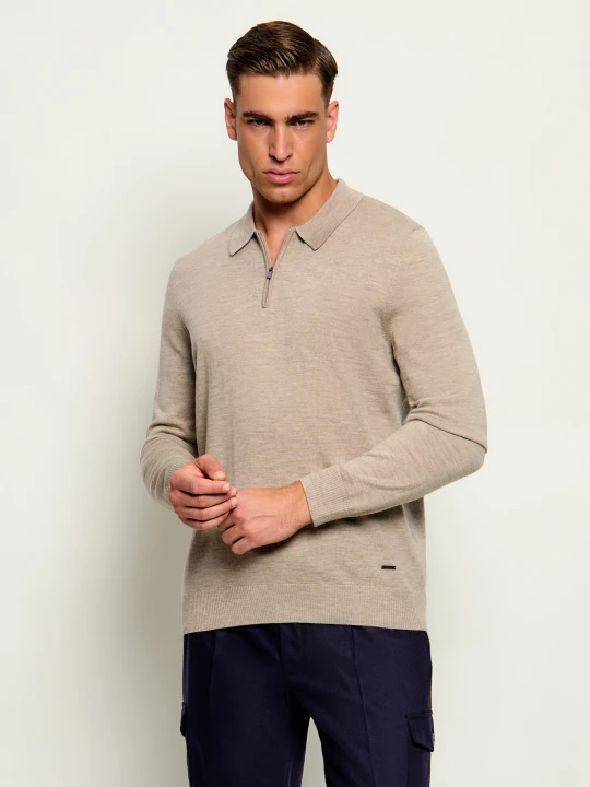 Zdjęcie produktu Joop! Wełniany sweter Dondor | Modern fit beżowy