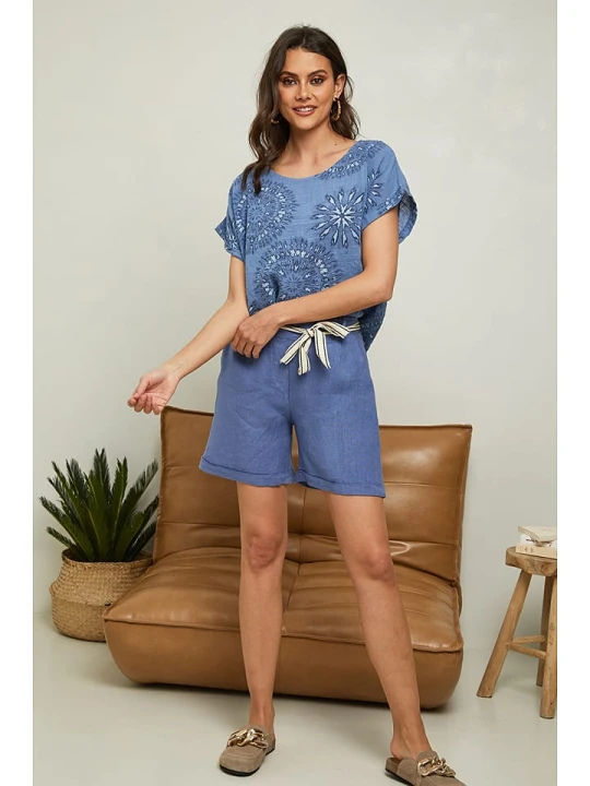Zdjęcie produktu Fleur de Lin Koszulka "Epine" w kolorze niebieskim rozmiar: S