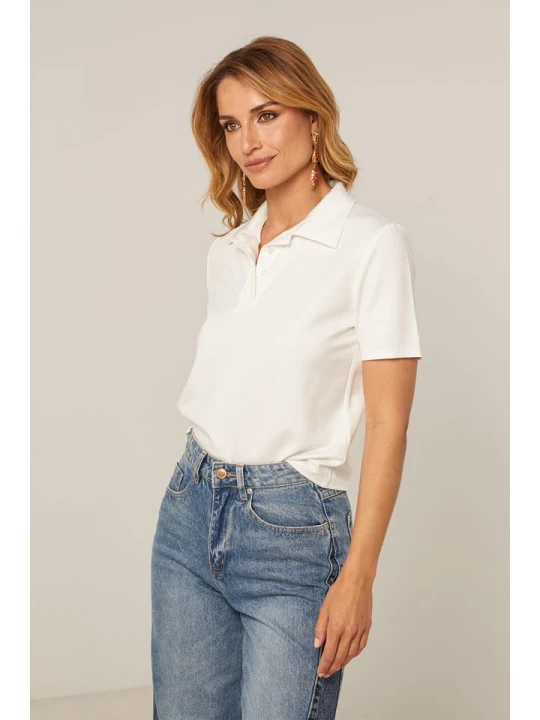 Zdjęcie produktu Joséfine Koszulka polo "Ermine" w kolorze białym rozmiar: S