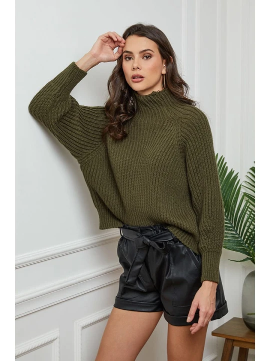 Zdjęcie produktu Joséfine Wełniany sweter "Baby" w kolorze khaki rozmiar: XL