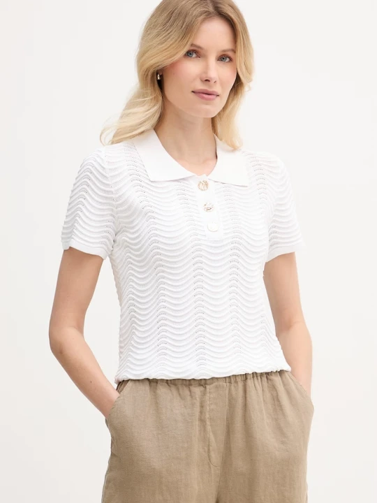 Zdjęcie produktu Joseph Ribkoff polo damskie z wiskozą biały