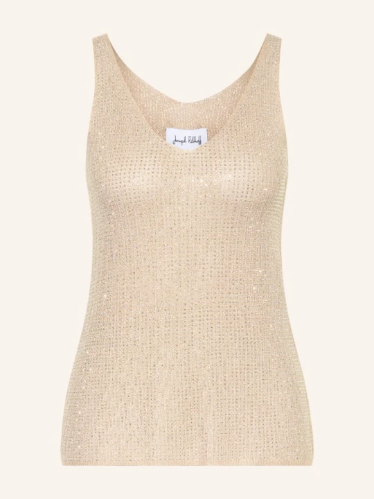 Zdjęcie produktu Joseph Ribkoff Top Z Dzianiny Z Kamieniami Ozdobnymi I Błyszczącą Przędzą beige