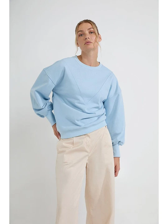 Zdjęcie produktu Josephine & Co Bluza "Donovan" w kolorze błękitnym rozmiar: XL