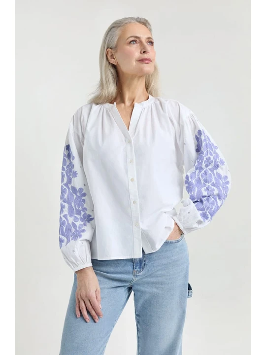 Zdjęcie produktu Josephine & Co Bluzka "Jet" w kolorze biało-niebieskim rozmiar: 40