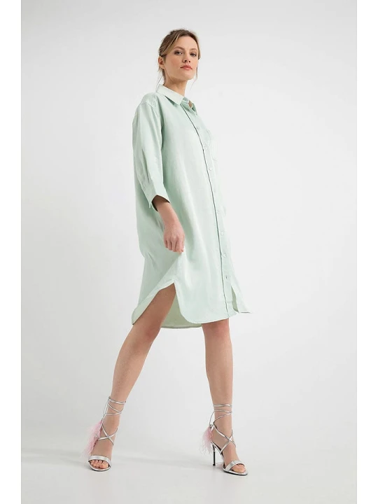 Zdjęcie produktu Josephine & Co Lniana sukienka "Daantje" w kolorze jasnozielonym rozmiar: 44