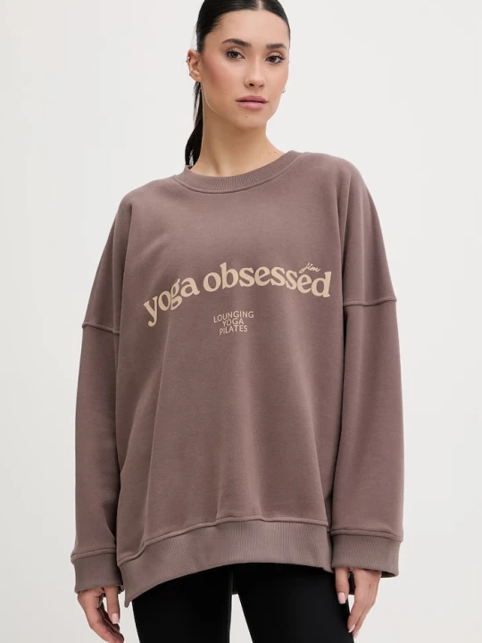 Zdjęcie produktu JOYINME bluza oversize damska bawełniana z elastanem Kind brązowy