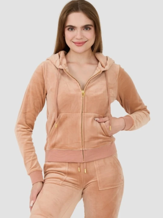 Zdjęcie produktu JUICY COUTURE Beżowa damska bluza Robertson Gold Hoodie, Rozmiar L