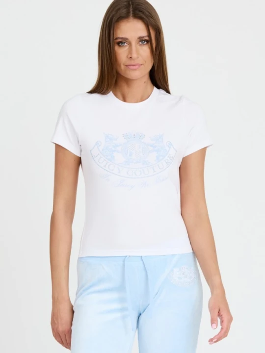 Zdjęcie produktu JUICY COUTURE Biały damski t-shirt Enzo Dog Crest, Rozmiar S Czarny