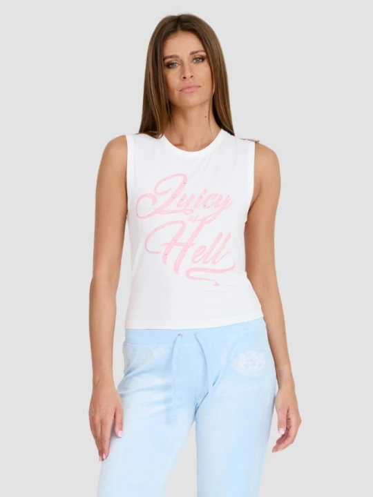 Zdjęcie produktu JUICY COUTURE Biały damski top Juicy As Hell Tank, Rozmiar XS