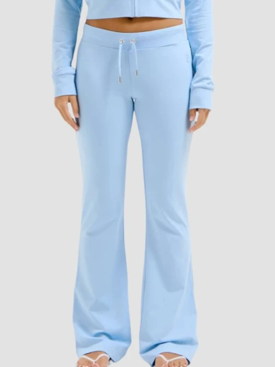 Zdjęcie produktu JUICY COUTURE Błękitne damskie spodnie dresowe Single Jersey Apollo Low Rise, Rozmiar M Niebieski