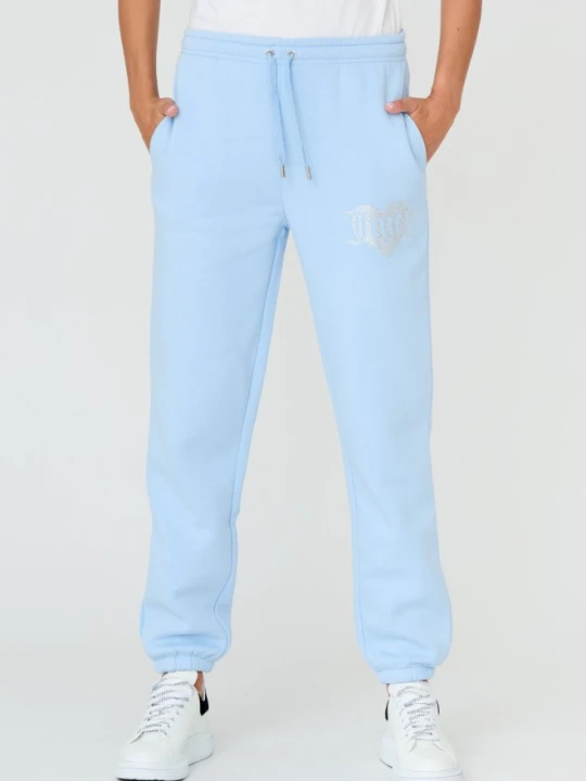 Zdjęcie produktu JUICY COUTURE Błękitne damskie spodnie Heart Diamante, Rozmiar S Niebieski