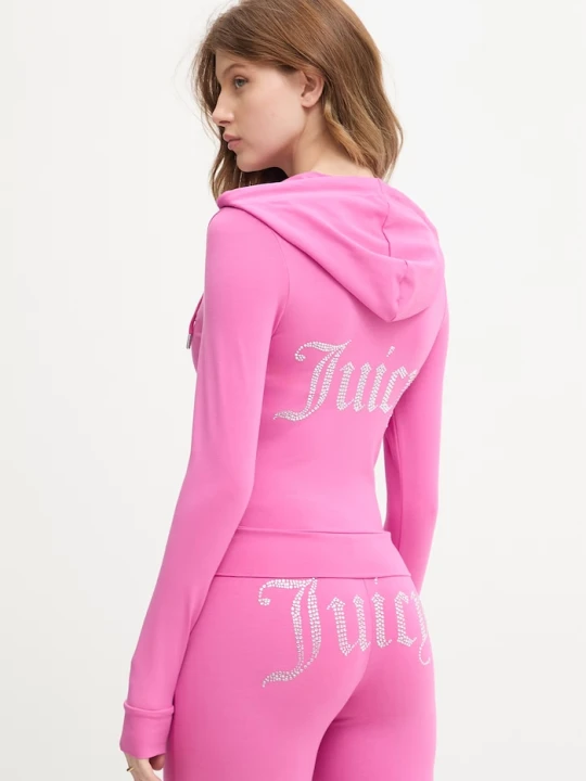 Zdjęcie produktu Juicy Couture bluza rozpinana damska z bawełną OOLA HOODIE różowy