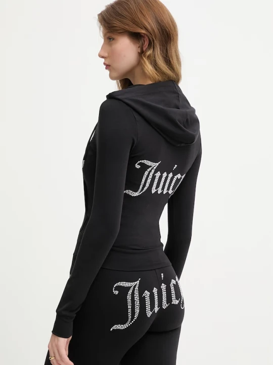 Zdjęcie produktu Juicy Couture bluza rozpinana damska z bawełną OOLA HOODIE czarny