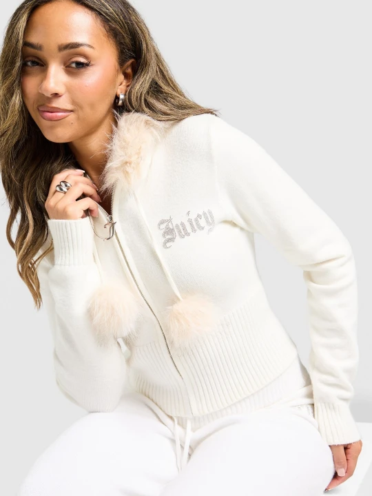 Zdjęcie produktu Juicy Couture Bluza Rozpinana Z Kapturem Knit biały