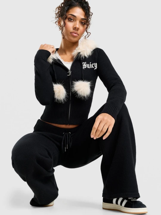 Zdjęcie produktu Juicy Couture Bluza Rozpinana Z Kapturem Knit czarny