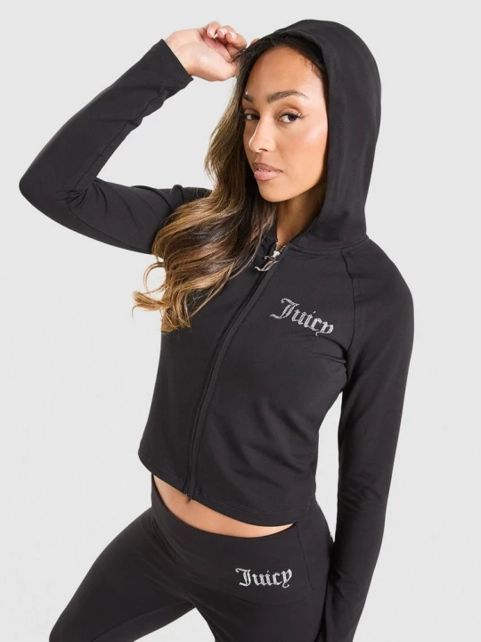 Zdjęcie produktu Juicy Couture Bluza Rozpinana Z Kapturem Logo Jsy czarny
