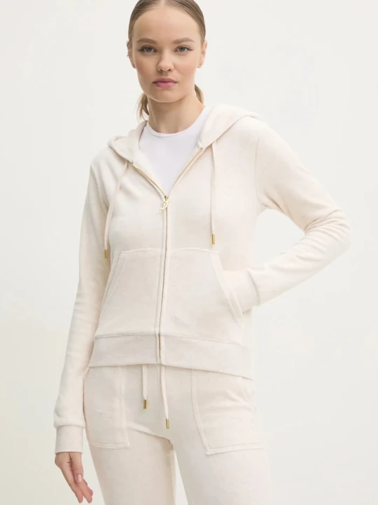 Zdjęcie produktu Juicy Couture bluza welurowa ROBERTSON GOLD beżowy