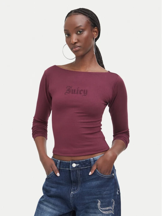 Zdjęcie produktu Juicy Couture Bluzka JCWCT226329 Bordowy Slim Fit
