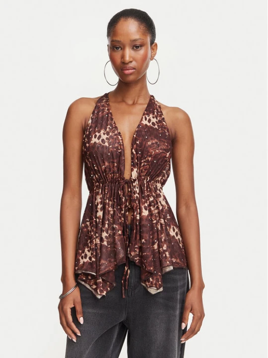 Zdjęcie produktu Juicy Couture Bluzka JCWCT226340 Brązowy Slim Fit