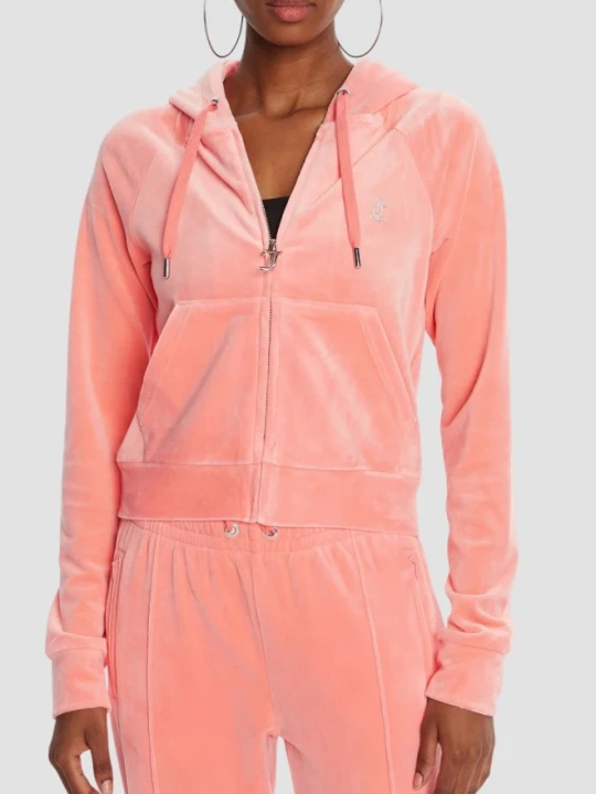 Zdjęcie produktu JUICY COUTURE Brzoskwiniowa damska bluza damska Madison Hoodie, Rozmiar S Różowy
