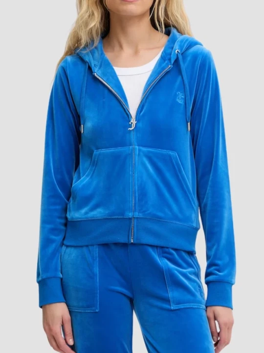 Zdjęcie produktu JUICY COUTURE Chabrowa bluza damska Robertson Hoodie, Rozmiar XL Niebieski