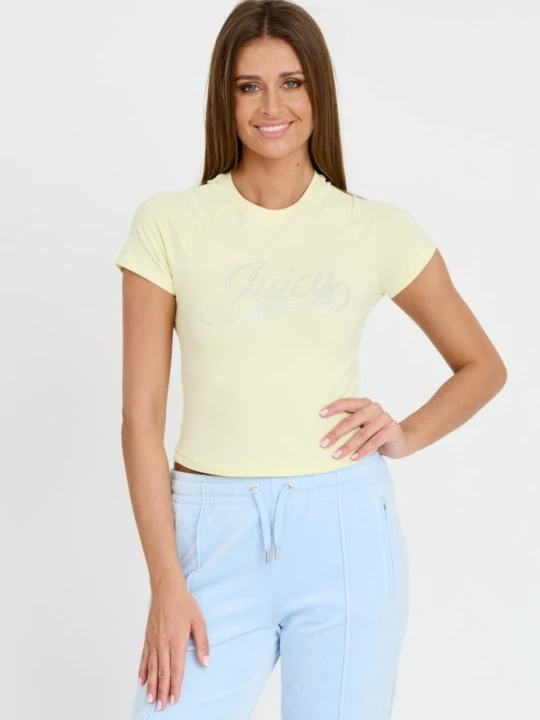 Zdjęcie produktu JUICY COUTURE Cytrynowy damski t-shirt Retroshrunken Tee, Rozmiar S Żółty