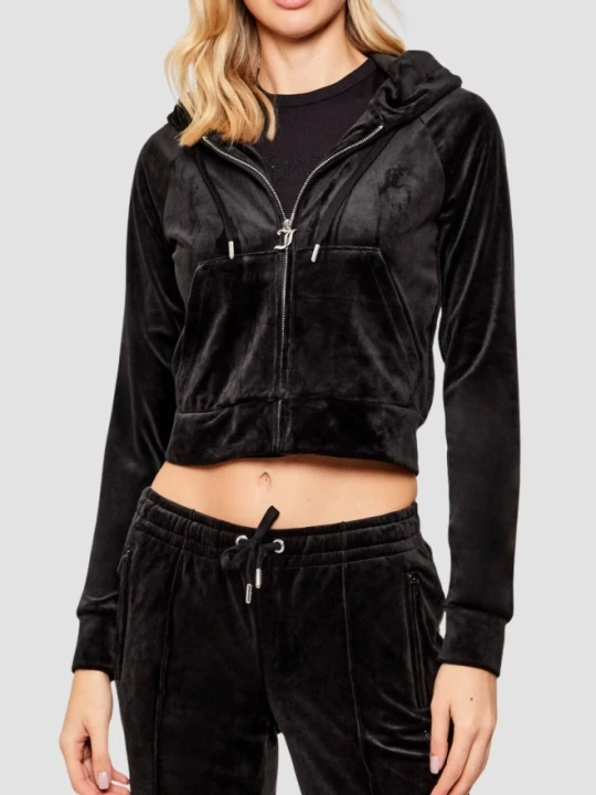 Zdjęcie produktu JUICY COUTURE Czarna bluza damska Madison Outline, Rozmiar L
