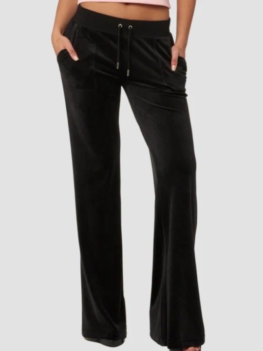 Zdjęcie produktu JUICY COUTURE Czarne spodnie dresowe damskie Layla Low Rise, Rozmiar S