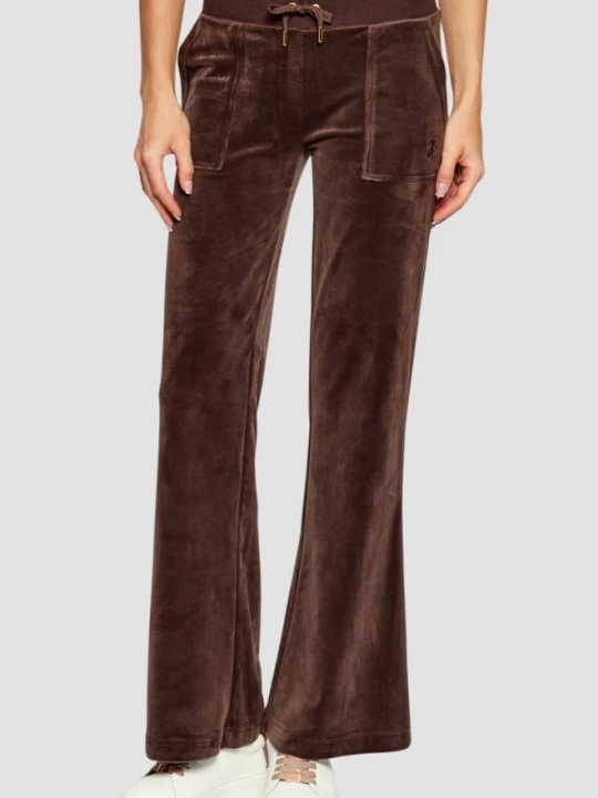 Zdjęcie produktu JUICY COUTURE Czekoladowe spodnie dresowe damskie Layla Low Rise, Rozmiar XS Brązowy